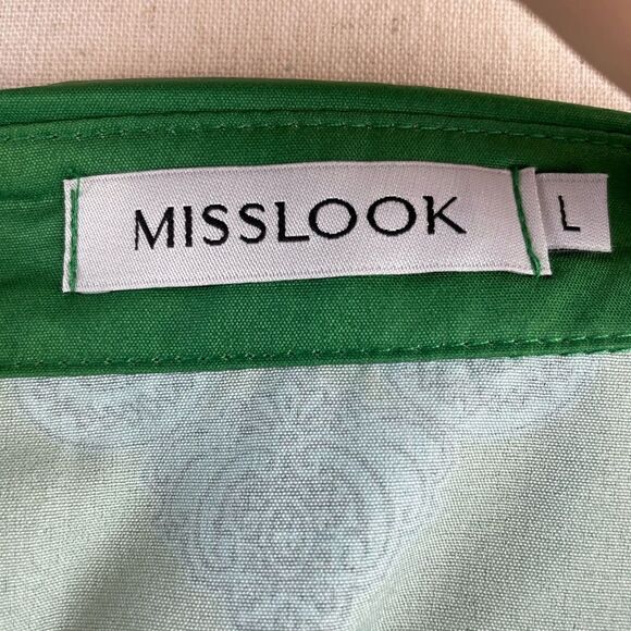 NWOT MISSLOOK Green Button Down Shirt Size L - Picture 7 of 7